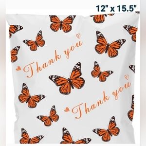 20 "Monarch Butterfly" 12 x 15.5 Polymailers, plus 20 Thank You Stickers